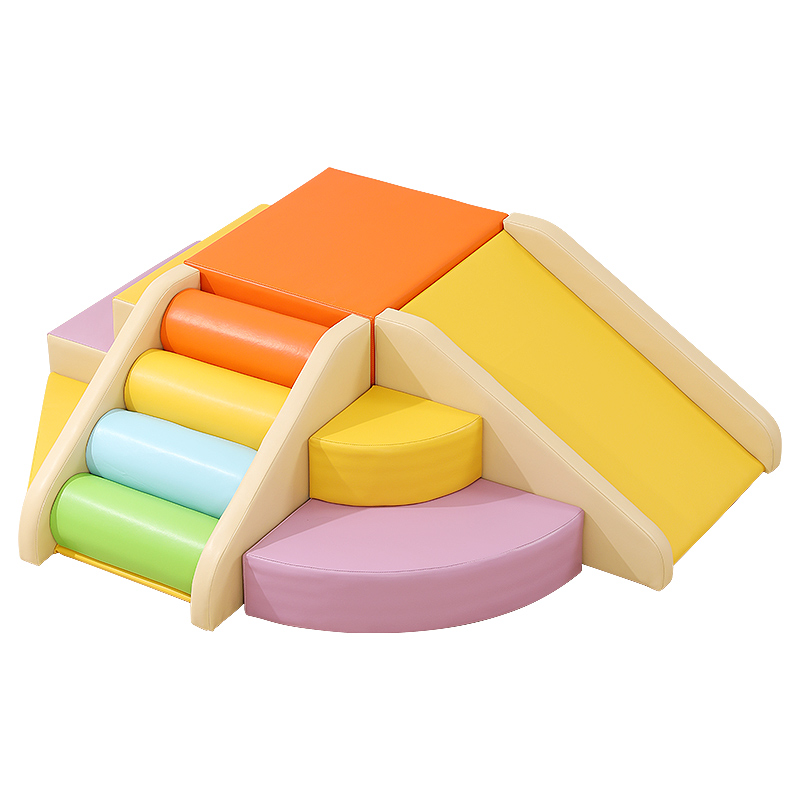 早教中心软体爬滑组合宝宝感统训练软包攀爬架室内爬爬梯婴儿滑梯 - 图2