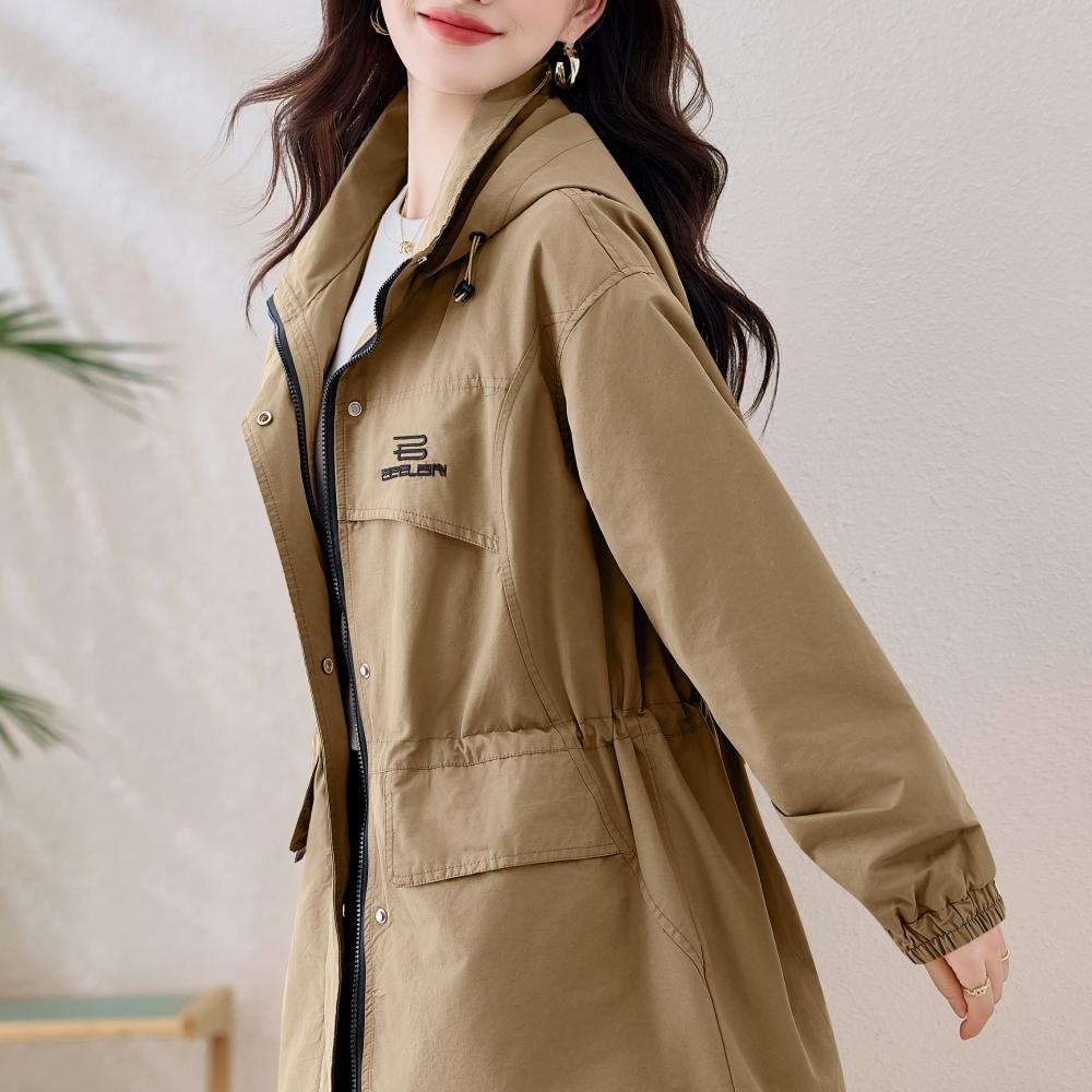 2025春秋季新款中长爆款工装收腰休闲气质今年流行爆款风衣外套女 - 图0