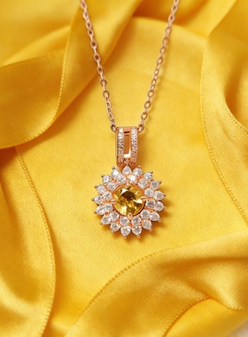 巴西天然黄水晶S925招财女戒