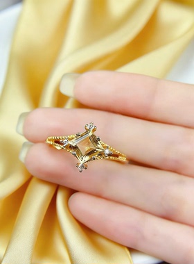 天然黄水晶戒指S925纯银先鉴后发