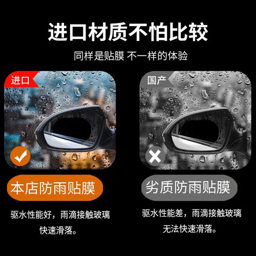 后视镜防雨膜贴膜倒车镜子反光汽车神器防水防雨水玻璃防雾下雨天 - 图0