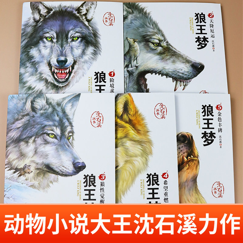 狼王梦沈石溪正版全套5册动物小说全集画本小学生三年级四五六年级课外阅读书籍注音漫画版经典儿童文学读物全本包邮书沈石溪的 - 图0