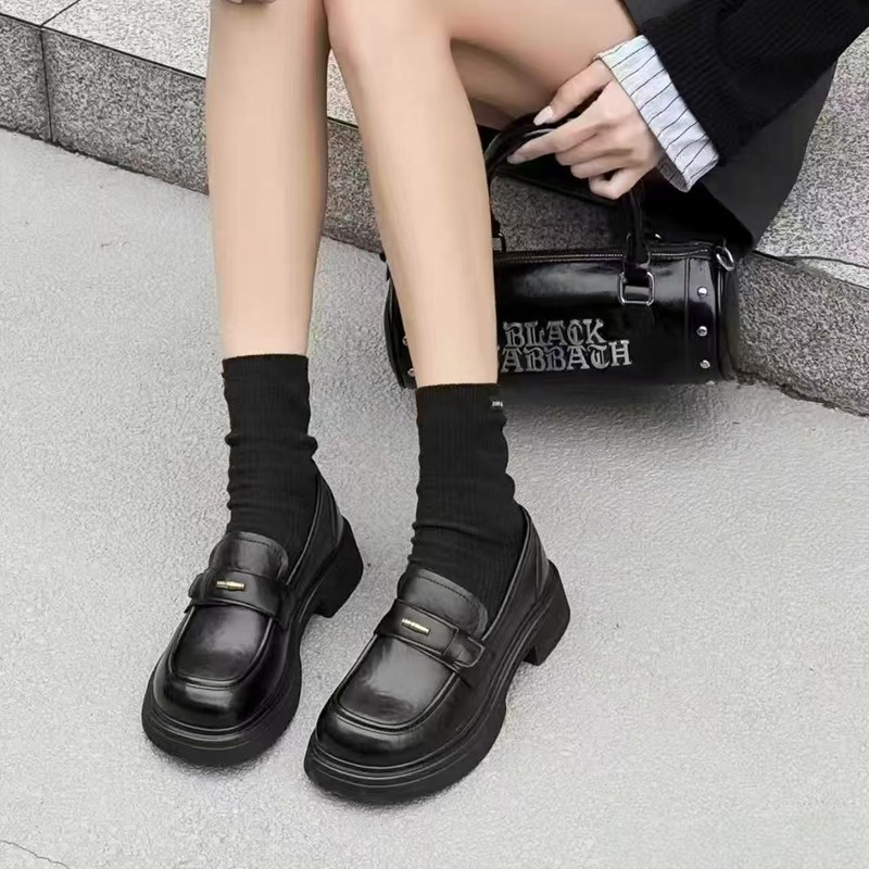 乐福鞋女2026春季新款英伦风厚底一脚蹬小皮鞋休闲软底百搭单鞋,淘宝优惠券,粉丝福利购,淘宝优惠卷