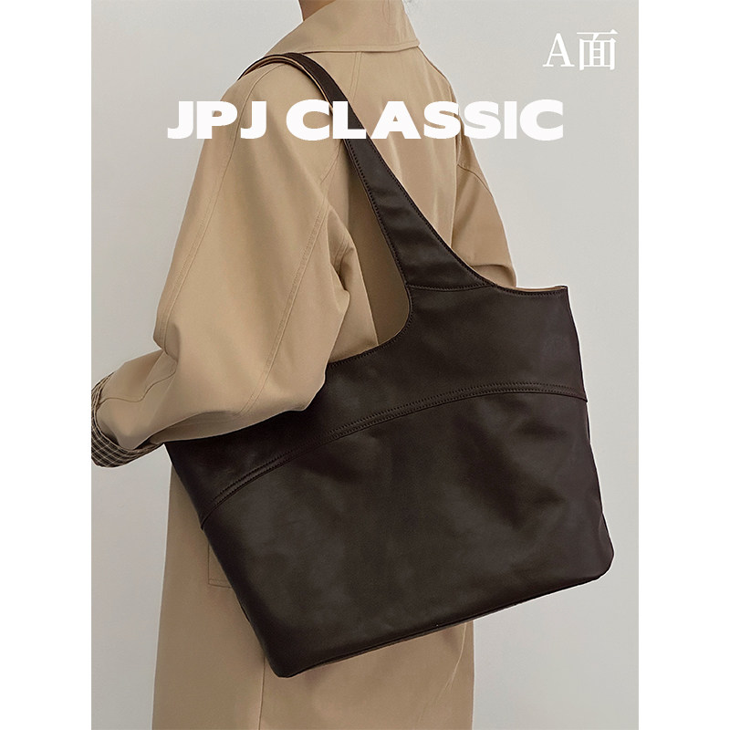 jpjclassic头层植鞣牛皮托特包女单肩腋下包大容量通勤简约水桶包,淘宝优惠券,粉丝福利购,淘宝优惠卷