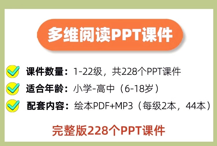 多维阅读课件PPT英语绘本故事第1级到22级分级英文课件电子版完整-图1