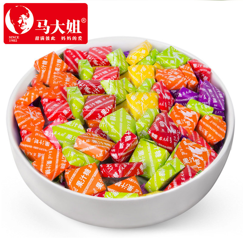 马大姐果汁糖500g婚宴糖方块混合水果味过喜糖休闲办公小零食糖果,淘宝优惠券,粉丝福利购,淘宝优惠卷