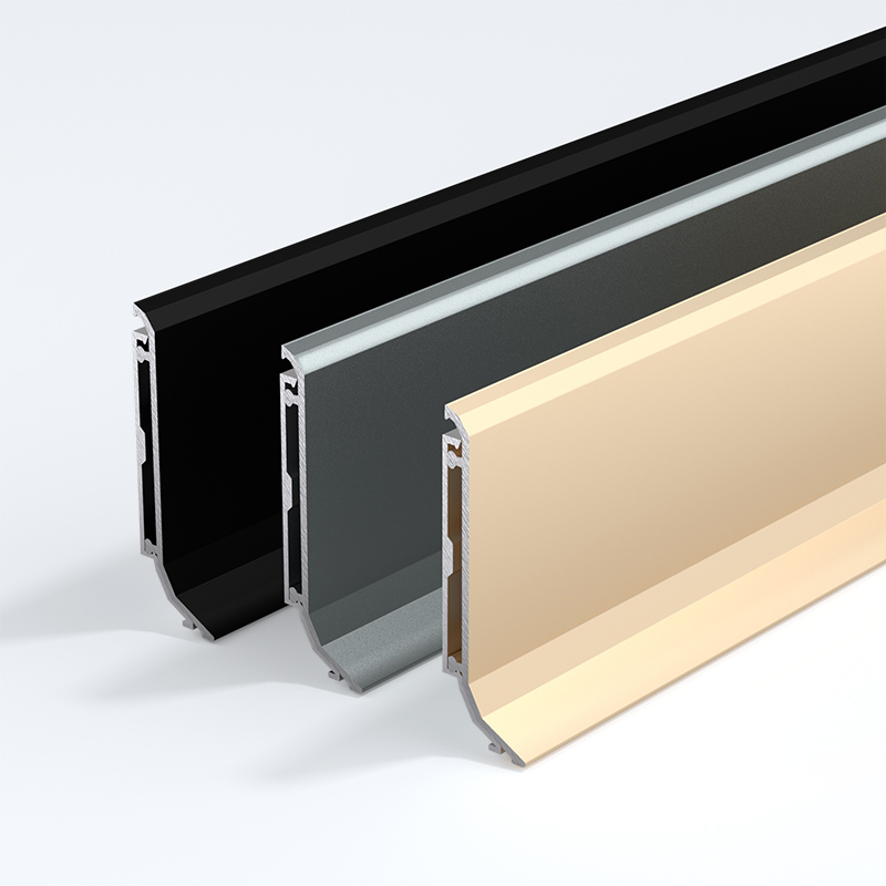 铝合金踢脚线6cm不锈钢地角线8cm超薄地脚线双卡扣式极窄金属线条 - 图3