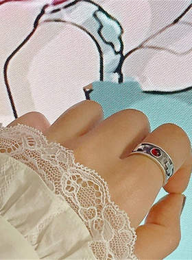 蓝红宝石动漫宫崎骏哈尔的移动城堡同款戒指 苏菲指环925纯银男女