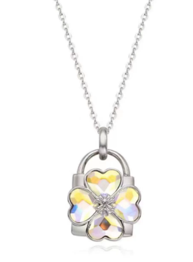 守护甜心亚梦同款项链女心灵之锁项链钥匙吊坠四叶草配饰礼物潮流