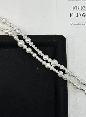 小众麻灰色Aries毛衣链锁骨链