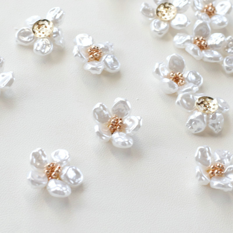 巴洛克珍珠花朵甜美复古珍珠花 diy饰品耳环服装辅料-图2