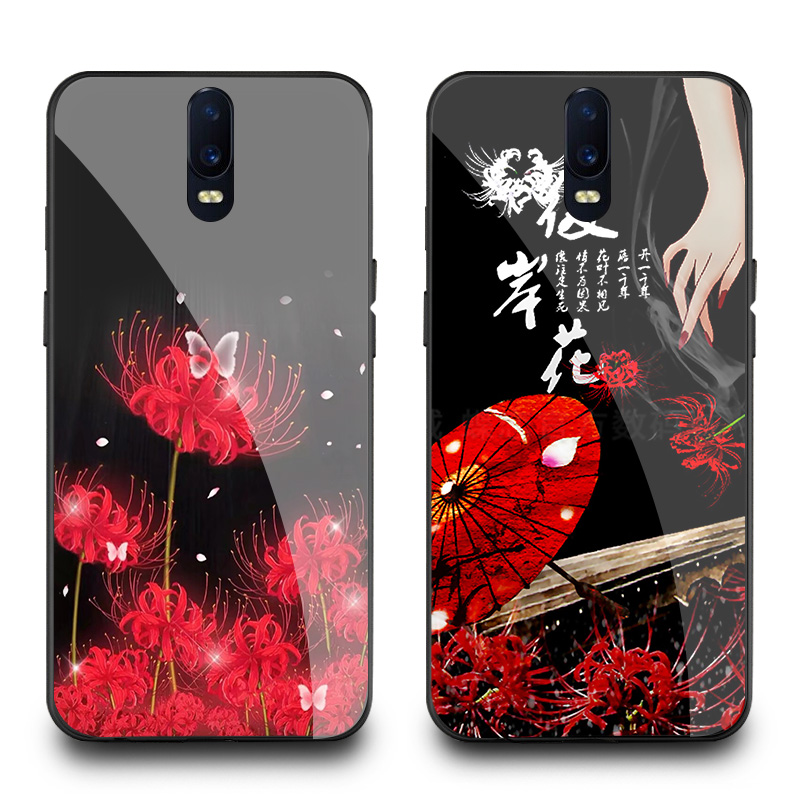 适用oppor17手机壳r15梦境版r7彼岸花r9夜光r11s玻璃r15x外套r11plus新品r17pro网红潮牌酷情侣男士女生款 - 图3