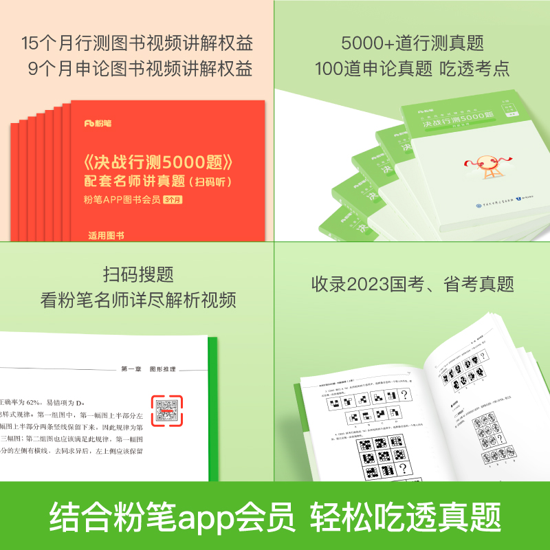 粉笔公考2025国考省考决战行测5000申论100国家公务员考试教材历年真题试卷刷题专项训练贵州江苏河南安徽考公全套书黑龙江2024 - 图0