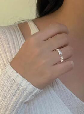 莫桑石珍珠戒指女小众设计