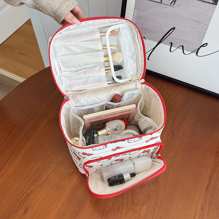 HelloKitty化妆包手提四方箱多功能彩妆护肤品大容量洗漱包收纳盒,淘宝优惠券,粉丝福利购,淘宝优惠卷