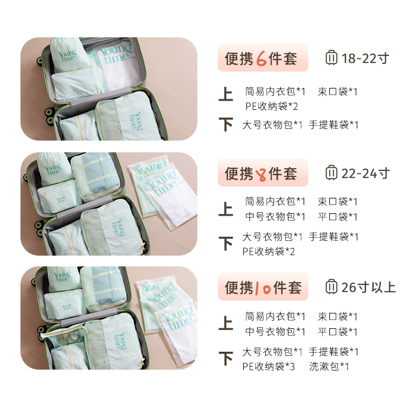 【新品】旅行收纳袋行李箱衣物整理包鞋子内衣内裤收纳旅游套装
