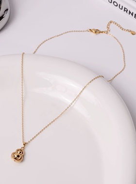 韩版气质百搭葫芦项链小众设计感2024年新款潮个性锁骨链网红吊坠