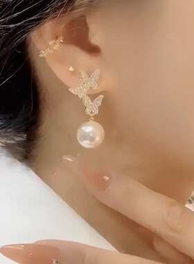 双生蝶语~绝美闪锆蝴蝶耳钉