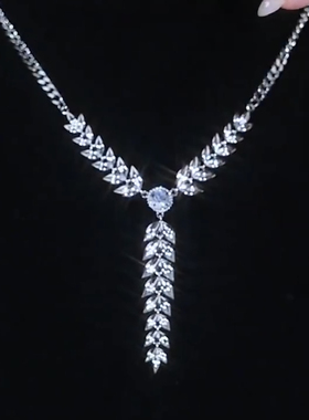 2025新款爆款麦穗钛钢项链女小众设计感锁骨链春夏百搭毛衣链配饰