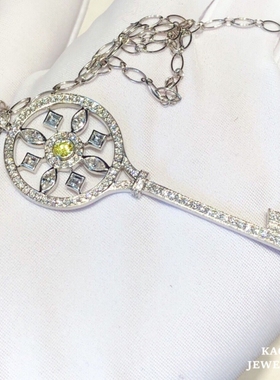 红宝石万花筒钥匙项链