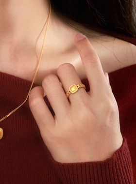 流金岁月复古小面包戒指