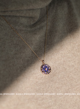 青金石星星月亮宇宙项链