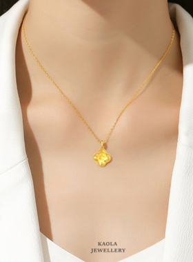 新品蜂巢5G鱼鳞气质礼物项链纯银