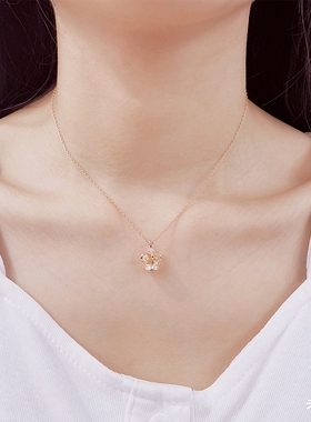 博物馆V&А女王桂冠项链女18K金皇冠锁骨链纯银钻石玫瑰金ins高级