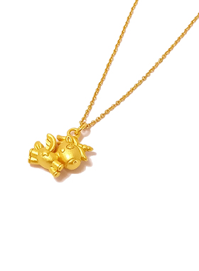 测试推荐18K金独角兽项链