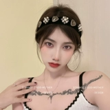 Ретро ободок из жемчуга для девочек, шпильки для волос, французский ретро стиль, с драгоценным камнем, легкий роскошный стиль