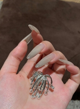 复古重工烟花珍珠流苏戒指女