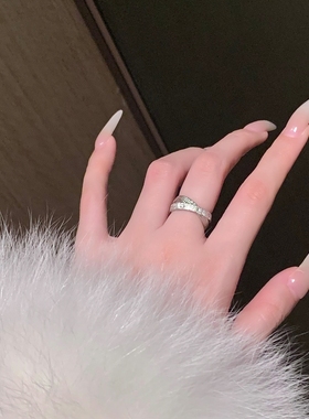 超闪！水星记小双环戒指女食指戒