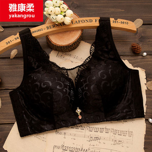 抹胸性感大红色美背心式文胸新娘内衣大码女聚拢无钢圈薄款全罩杯 - 图0
