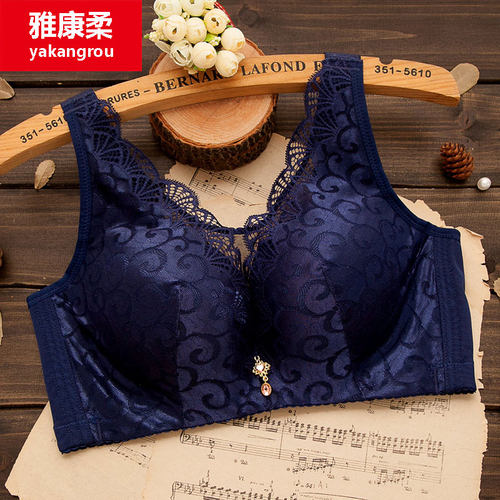 抹胸性感大红色美背心式文胸新娘内衣大码女聚拢无钢圈薄款全罩杯 - 图1