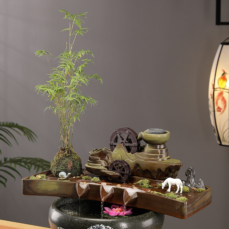 陶瓷自动循环水石槽小鱼缸流水增氧过滤器摆件搭配鱼缸家用造景,淘宝优惠券,粉丝福利购,淘宝优惠卷