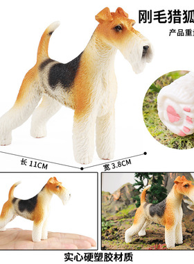 儿童认知动物仿真狗狗模型小型犬家居摆件玩具刚毛猎狐梗犬牧羊犬