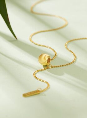 S925纯银猫眼珠项链女国潮银镀金