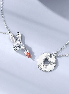 狐狸纯银925情侣项链男女轻奢款