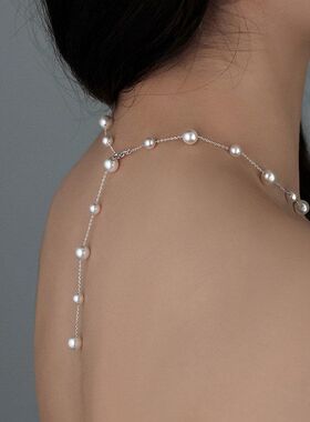 S925银满天星珍珠项链女生轻奢精致颈链礼服吊坠高级感锁骨链