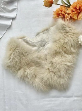 甜美复古狐狸毛vintage中古披肩