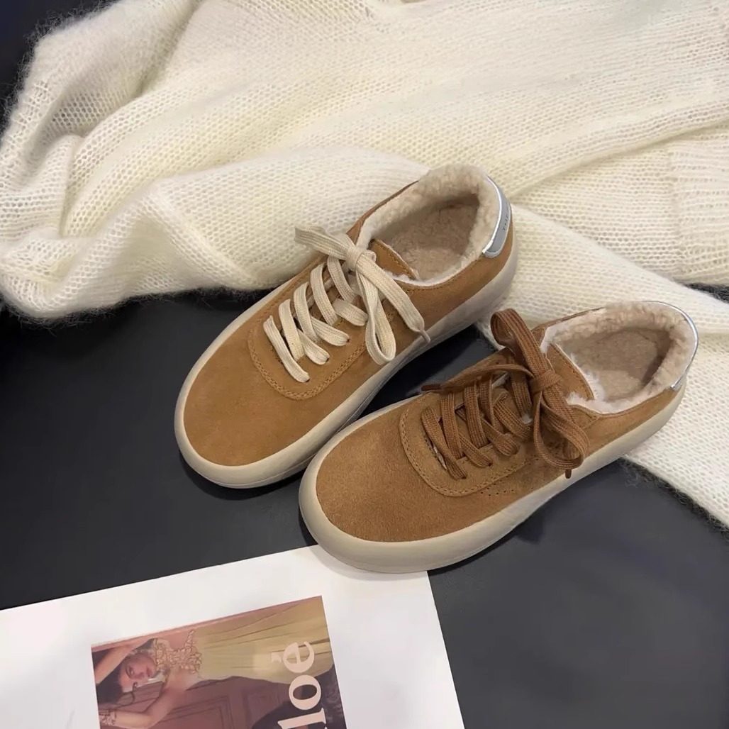 棉鞋女冬季加绒羊羔毛脏脏小脏鞋真皮厚底百搭复古做旧休闲鞋星星,淘宝优惠券,粉丝福利购,淘宝优惠卷