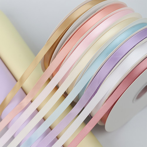 1cm大卷纯色丝带手工DIY缎带蝴蝶结鲜花包装织带蛋糕烘焙婚庆彩带 - 图0