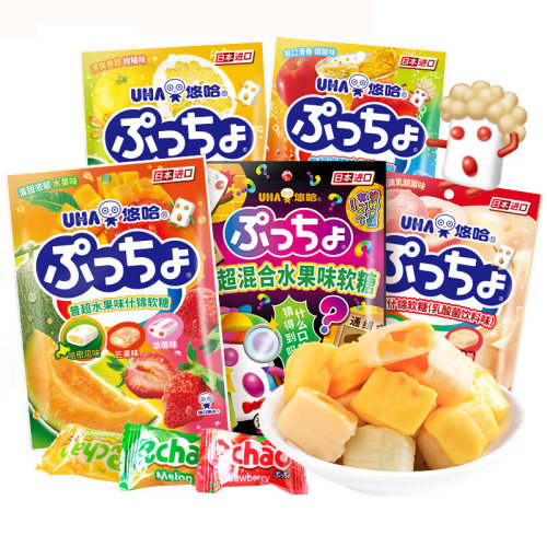 日本进口UHA悠哈味觉糖3袋装普超PUCHAO水果味糖果汁夹心什锦软糖 - 图2