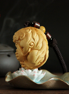 小叶黄杨木 木雕挂件雕刻手把件貔貅工艺品把玩文玩