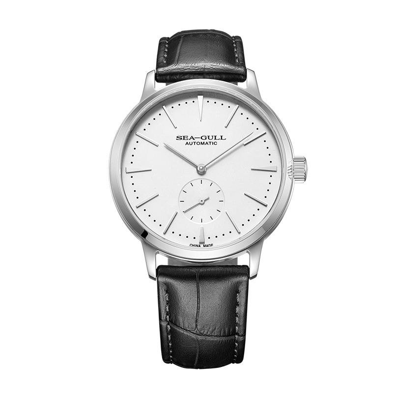 海鸥自动男小三针皮带时尚防水表 海鸥表赢时国产腕表