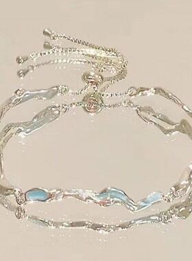 粉色锆石樱花蝴蝶结手链女ins感