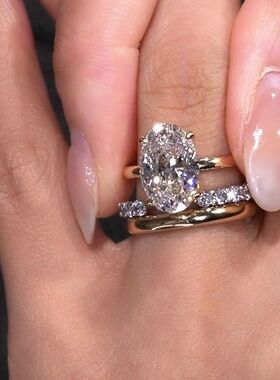 欧美风叠戴闪钻戒指指环