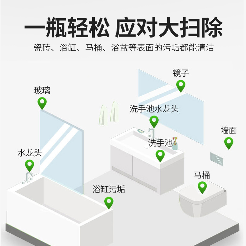 草酸瓷砖清洁剂厕所卫生间地砖高浓度强力去污去黄除垢剂清洗神器