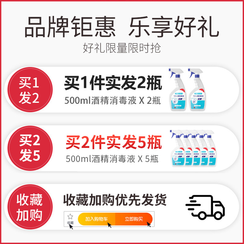 75度酒精消毒液大瓶装杀菌消毒喷雾家用免洗手75%乙醇消毒水500ml - 图1