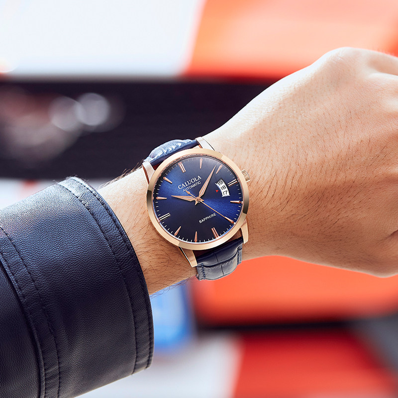 卡罗莱正品牌全自动男士防水机械表 caluola贝安加国产腕表